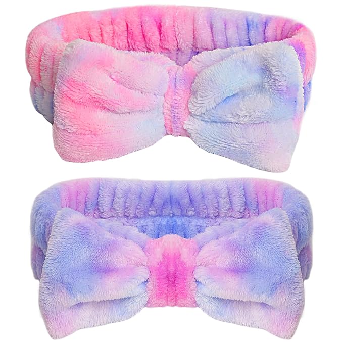 YGQQIY Headband for Washing Face, Girls Makeup&Skincare Headband, Microfiber Elastic Face Wash Headbands to Skincare Spa Shower,2pcs