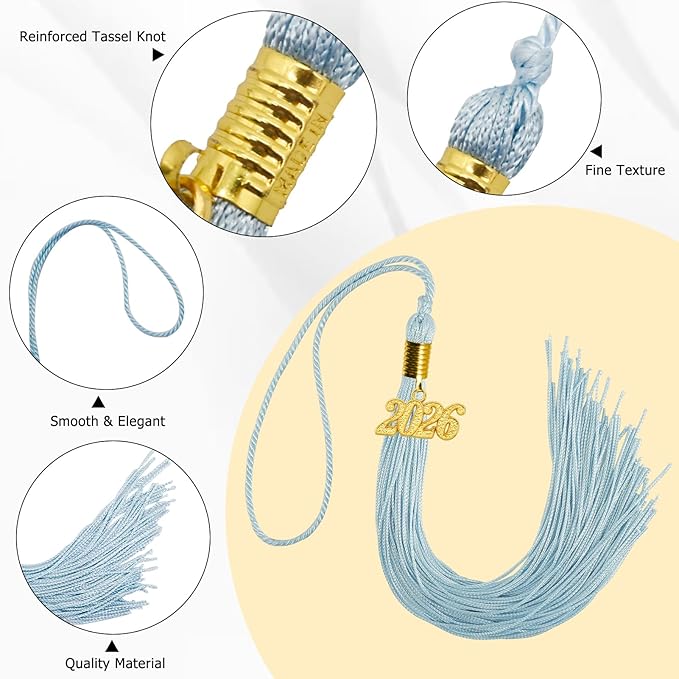 GraduationMall Single&Multiple Color Graduation Tassel with 2026 Year Charm 9"