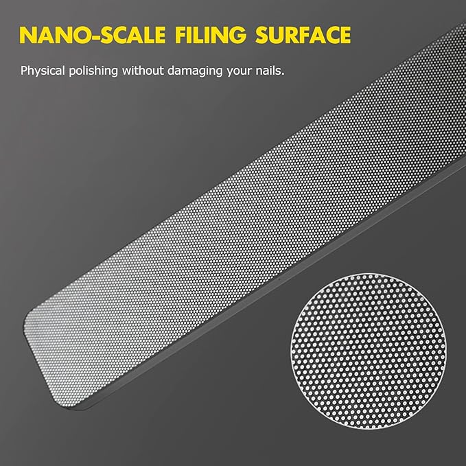 Glass Nail Shiner - 5PC Upgrade Glass Nail File for Natural Nails Nano Nail Buffers Crystal Shine Polisher, Professional Manicure Tools Kit for Acrylic Nail Care