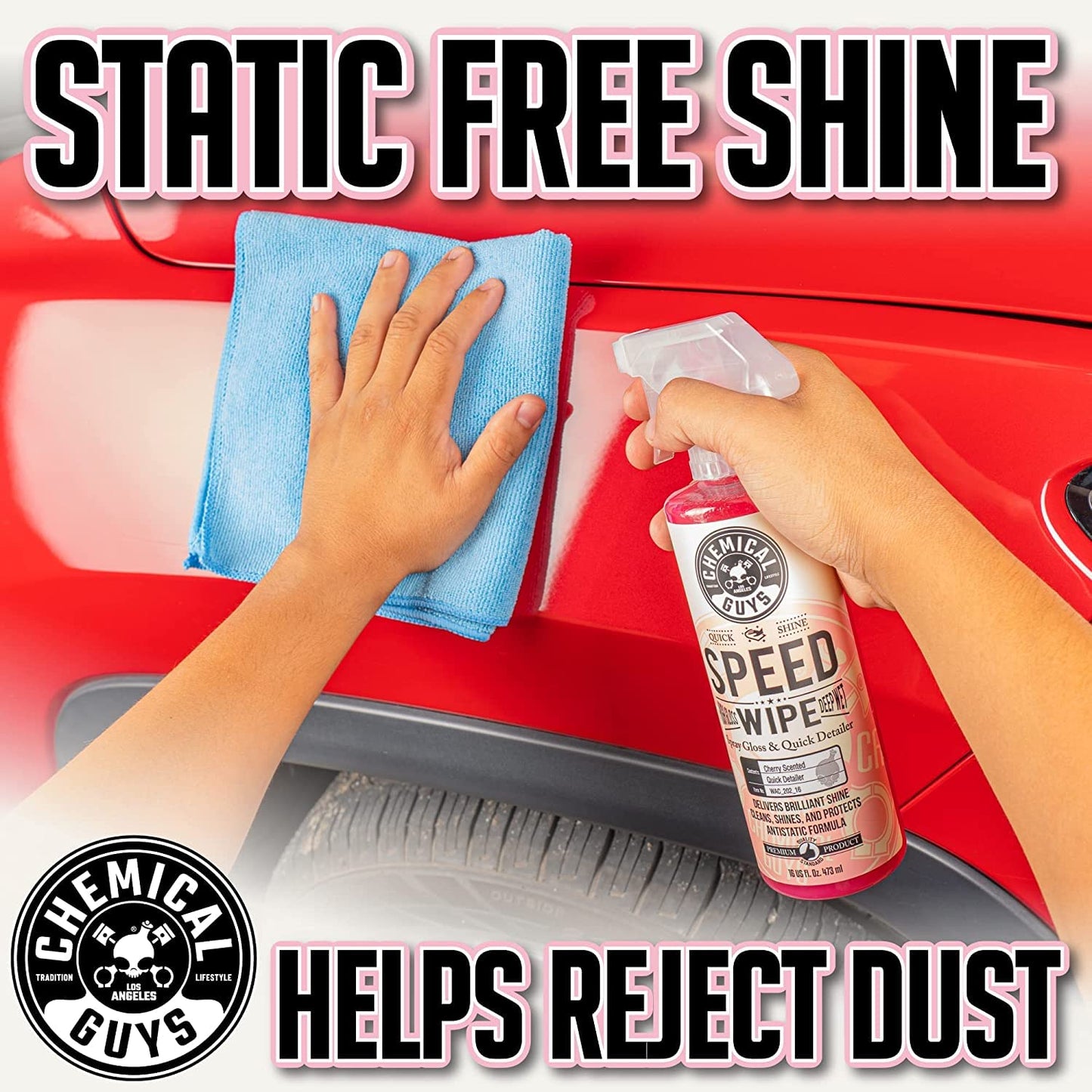 Chemical Guys Speed Wipe Quick Detailer, Safe for Cars, Trucks, SUVs, Motorcycles, RVs & More, Extra Large 32 fl oz, Cherry Scent