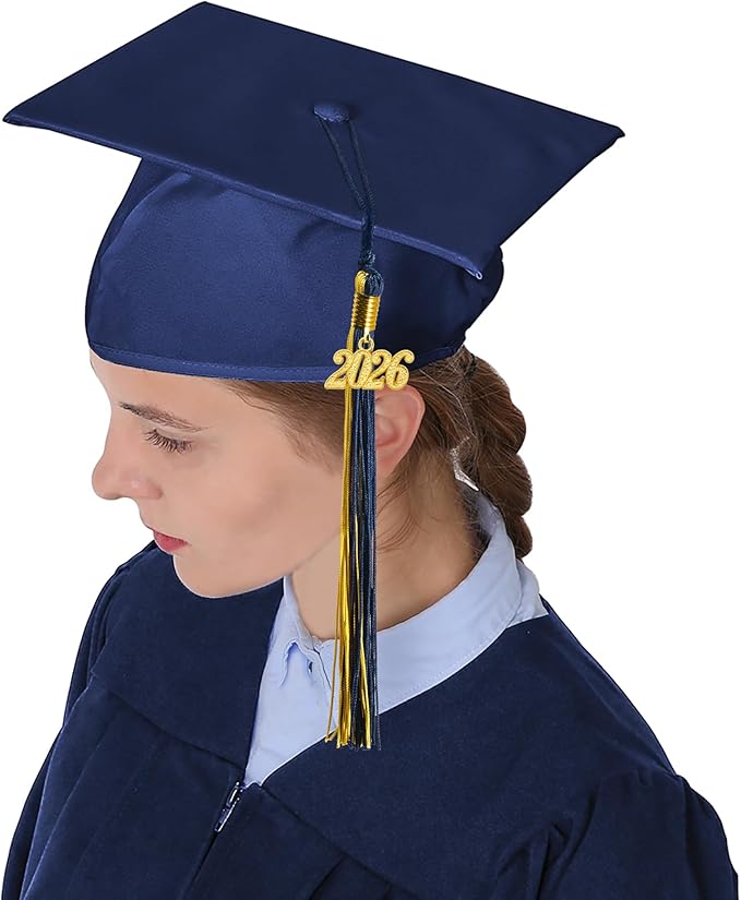 GraduationMall Matte Graduation Cap with 2026 Tassel for High School & Bachelor