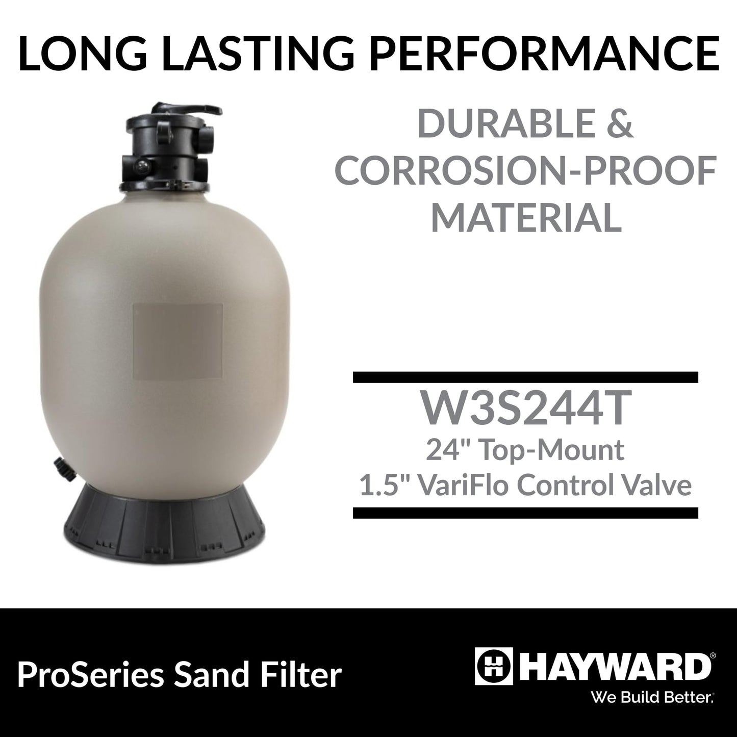 Hayward W3S244T ProSeries Sand Filter, 24-Inch, Top-Mount