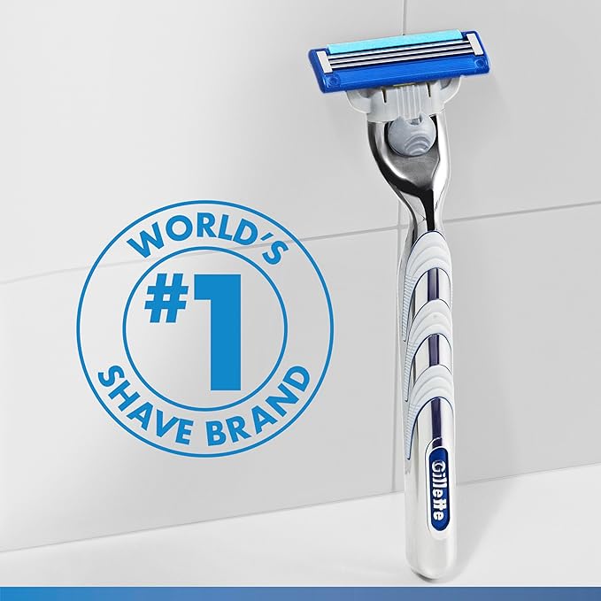Gillette Mach3 Turbo Razors for Men, 1 Handle, 4 Blade Refills