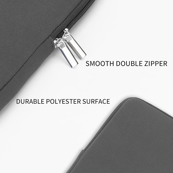 RAINYEAR 15.6 Inch Laptop Sleeve Protective Case Soft Carrying Zipper Bag Cover Compatible with 15.6" Notebook Computer Ultrabook Chromebook (Gray)