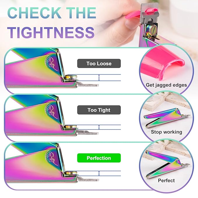 Chameleon Premium Nail Clippers with Magnets Sizers for Acrylic Nails, Artificial Fake Nail False Nail Tip Cutter Trimmer Manicure Pedicure Sharp Blade Clip Tool For Salon Home Art Beauty