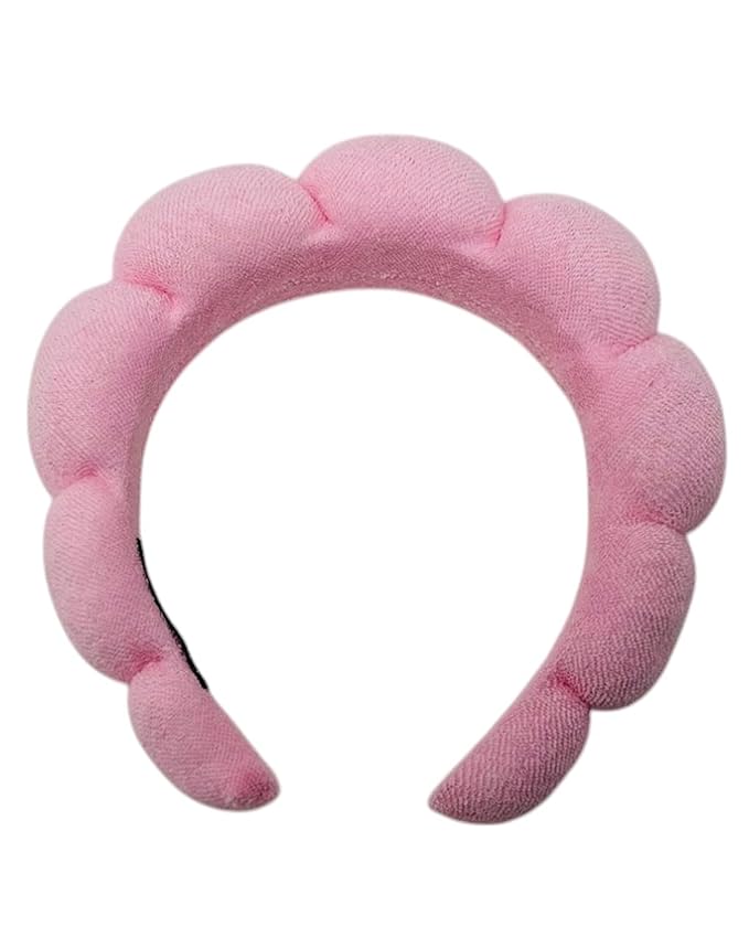 5-Piece Spa Gift Set Ã¢ÂÂ Pink Facial Headband, Hair Clip & Wristbands, One-Size Skincare Accessories for Makeup, Face Washing & Self-Care