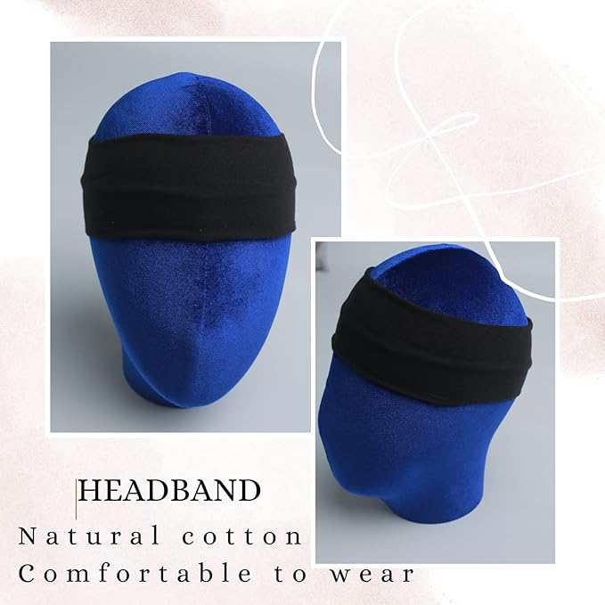 6 Pcs Black Headbands for Women Hair Cotton Headband Non-slip Stretchy Elastic Head Wrap Holder Hair Accessories