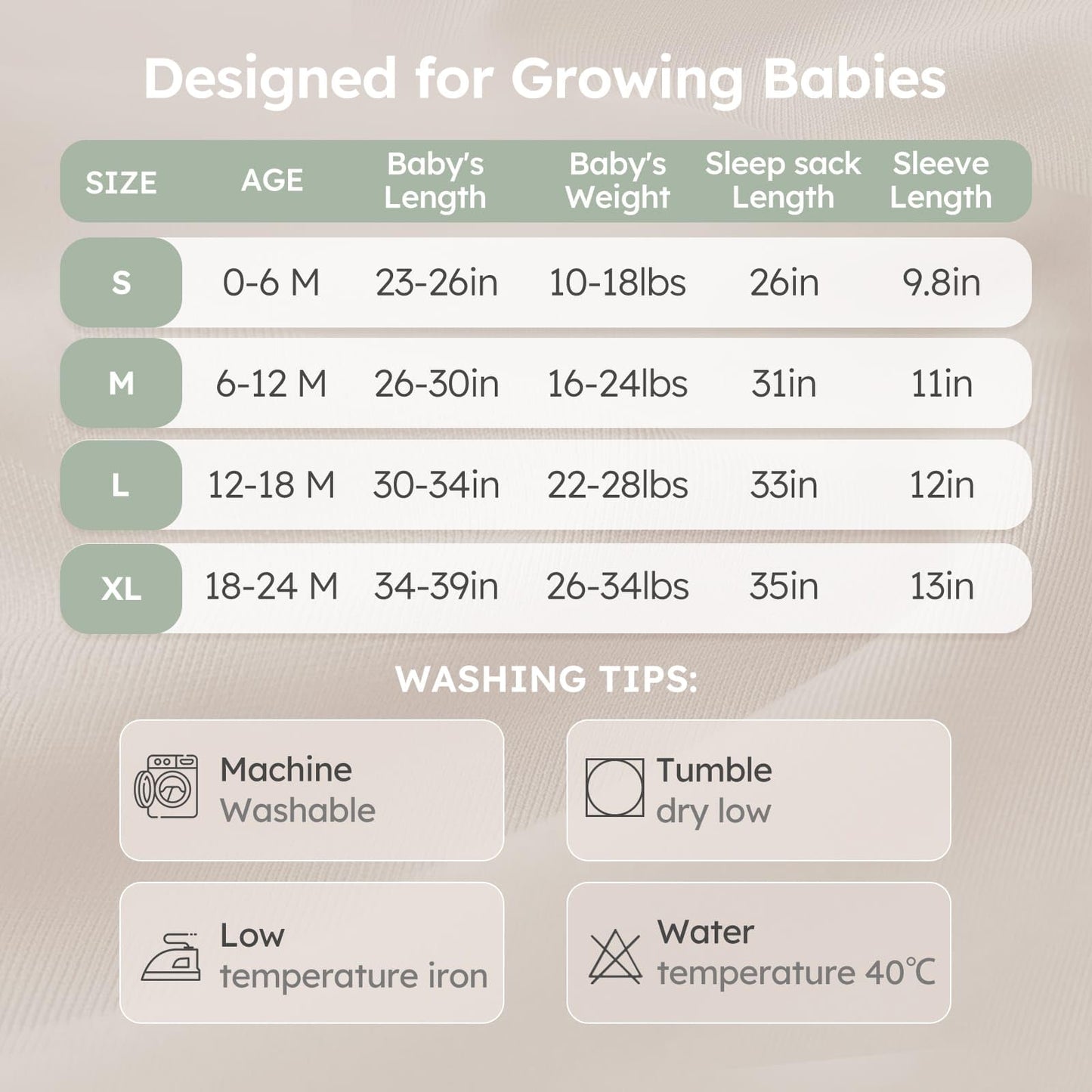 Yoofoss Baby Sleep Sack 12-18 Months 1.0 Tog Long Sleeve Sleep Sack Organic Cotton Wearable Blanket for Toddlers 2-Way Zipper Quilted Sleeping Sacks(Large)