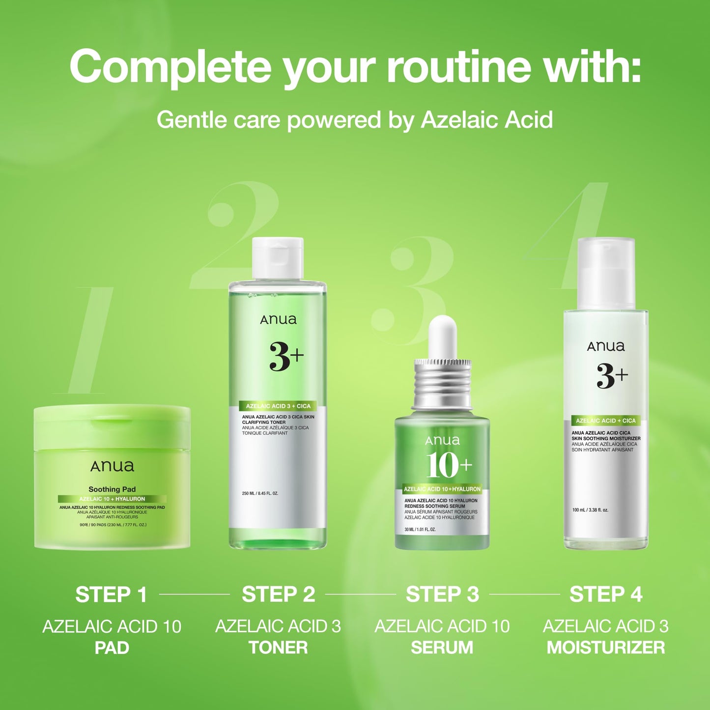 Anua Azelaic Acid 10 Hyaluron Redness Soothing Serum, Facial Serum for Blemish-Prone & Oily-Prone Skin, Lightweight & Hydrating Blemish Care, Hyaluronic Acid, Korean Skincare, 1.01 fl oz.
