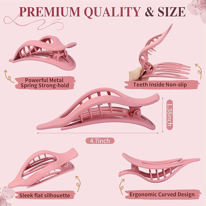 10 Pcs Flat Hair Clips for Women French Concord Claw Clips for Thick and Thin Hair Claw Clips Duck Billed Barrettes Hair Accessories for Women and Girls (Colorful)