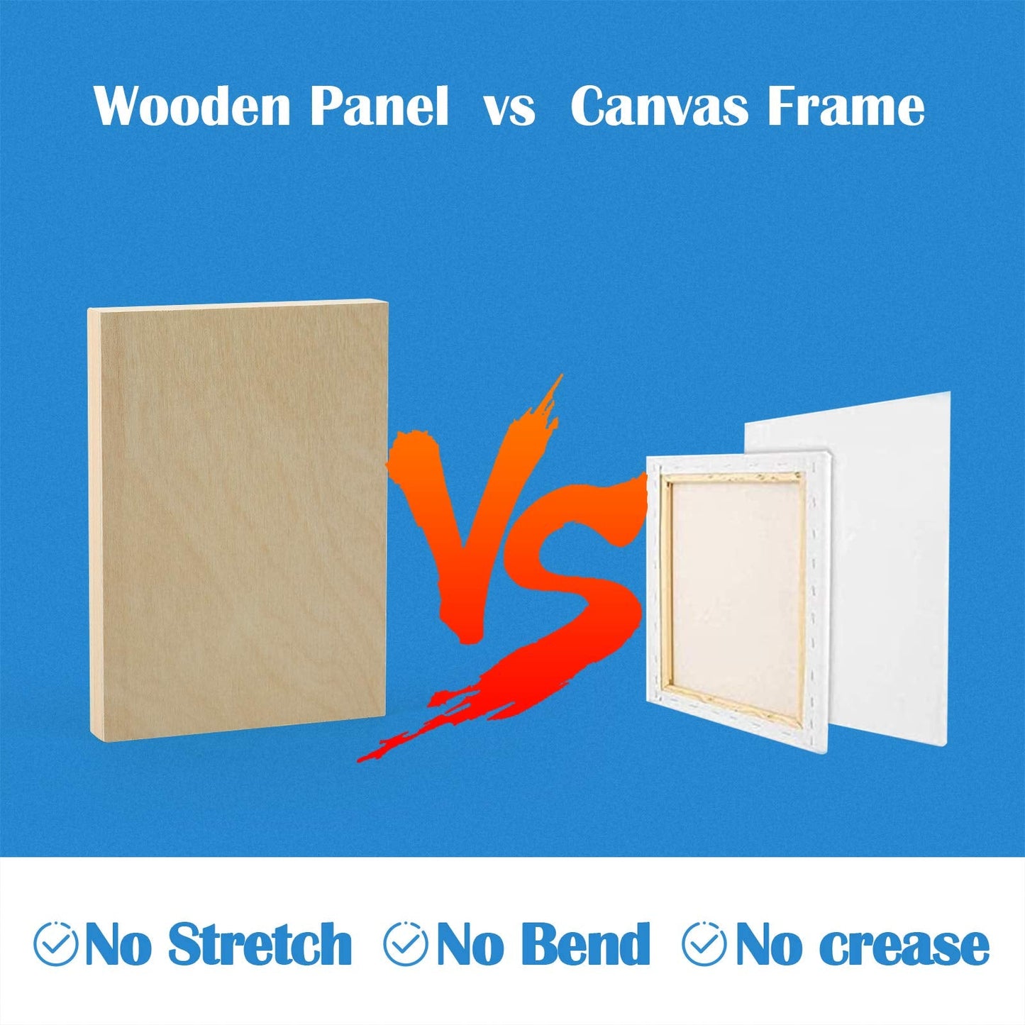 Falling in Art Unfinished Birch Wood Canvas Panels Kit, 4 Pack of 5x7’’ Studio 3/4’’ Deep Cradle Boards for Pouring Art, Crafts, Painting and More