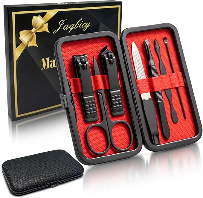 Manicure Set Nail Clippers Grooming Kit with Travel Case, Personal Care Tools Birthday Fathers Mothers Day Gifts for Men Women