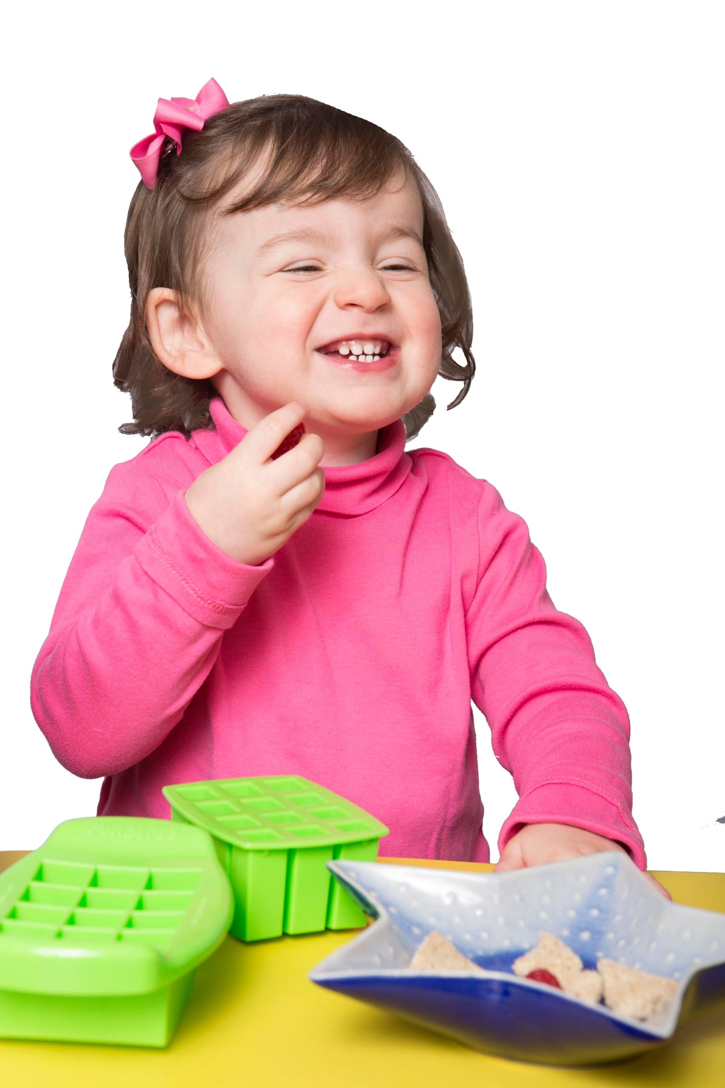 FunBites Food Cutter Green Squares/Pink Hearts/Orange Triangles, Sandwich Cutter for Kids, Bento Lunch Box Accessory Cuts Food into Bite-Size Shapes, Great for picky eaters.