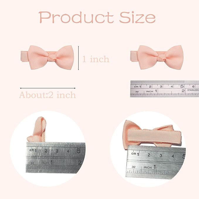 CÉLLOT Baby Girls Hair Clips 25PCS Fully Lined Tiny 2" Hair Bows Alligator Clips for Infants Toddlers
