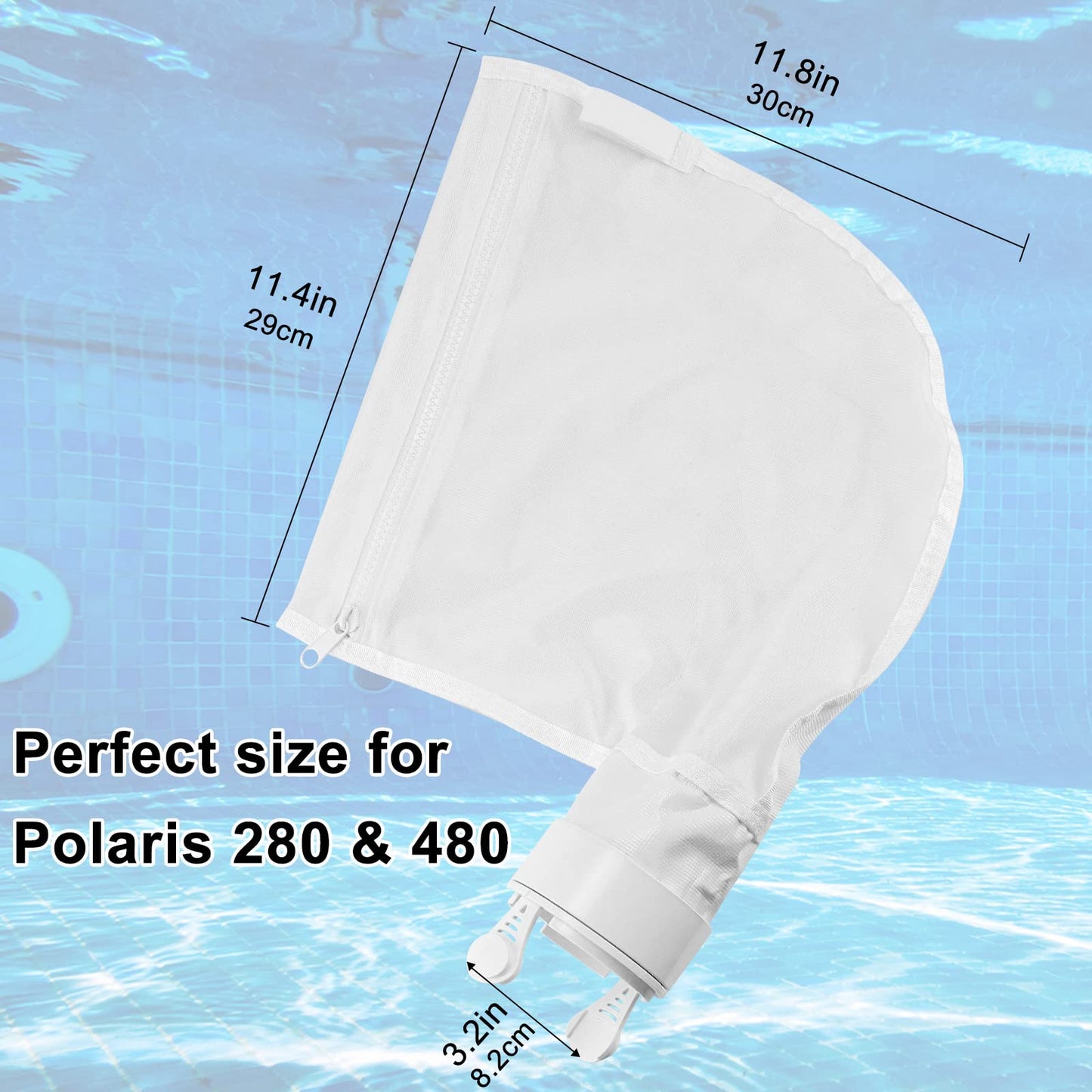 AMI PARTS 3 Pack Pool Cleaner Bags with Zipper, Universal Replacement Leaf Bags Fits for Po.laris 280 480 K13 K16