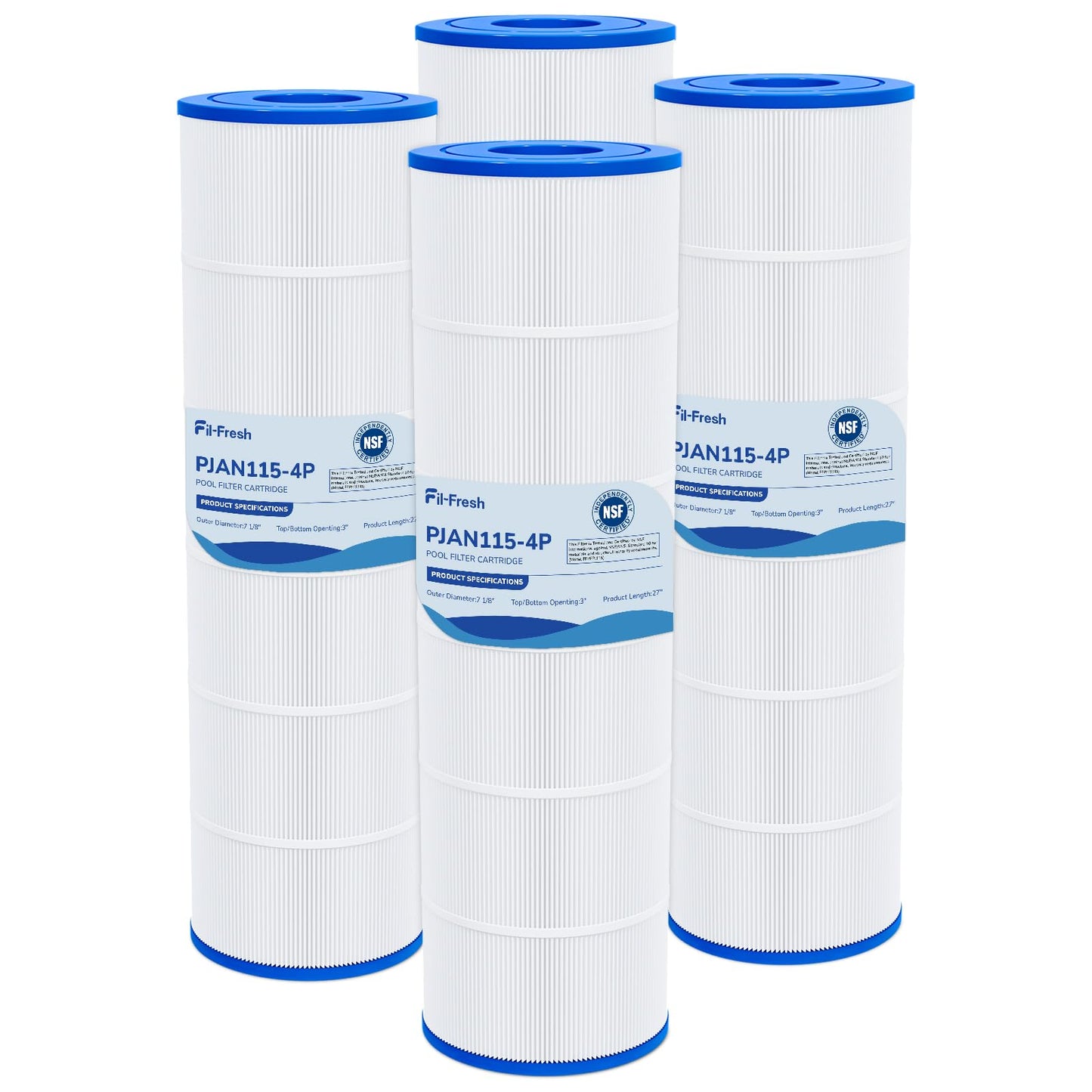 Fil-fresh CV460 Pool Filters Cartridge Compatible with Jandy CV460, CL460, Replaces Jandy R0554600, Pleatco PJAN115, Unicel C-7468, 4×115 sq.ft, 4-Pack