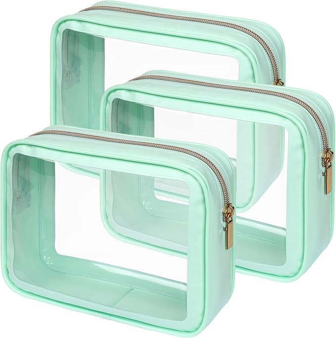 PACKISM Clear Makeup Bag - TSA Approved Toiletry Bag for Carry-on & Checked Luggage, Water Resistant Car Storage Organizer with Reinforced Seams