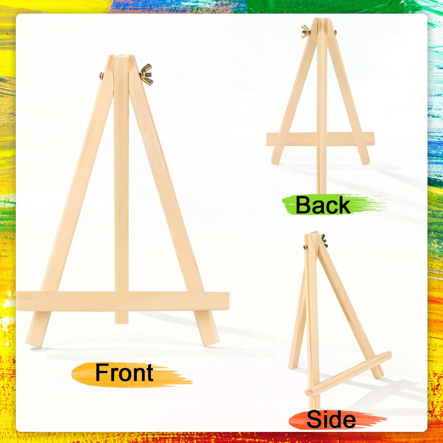 12 Pack 9 Inch Wood Easels, Easel Stand for Painting Canvases, Art, and Crafts, Tripod, Painting Party Easel, Kids Student Tabletop Easels for Painting, Portable Canvas Photo Picture Sign Holder