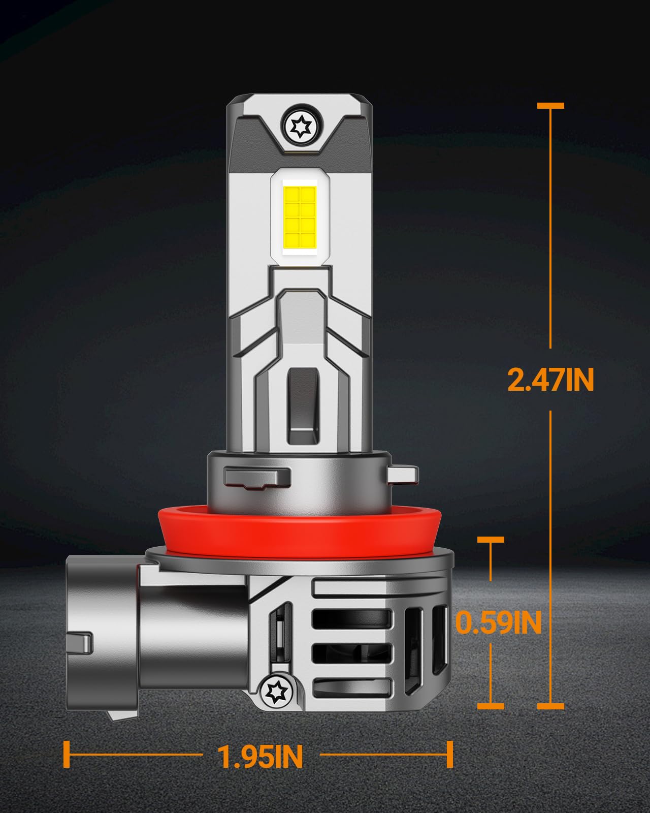 SEALIGHT H11 Fog Bulbs with 6500K White Light, 40000LM Super Bright, 1:1Mini Design H16 Fog Light Bulbs,3 Mins Plug-N-Play, Pack of 2