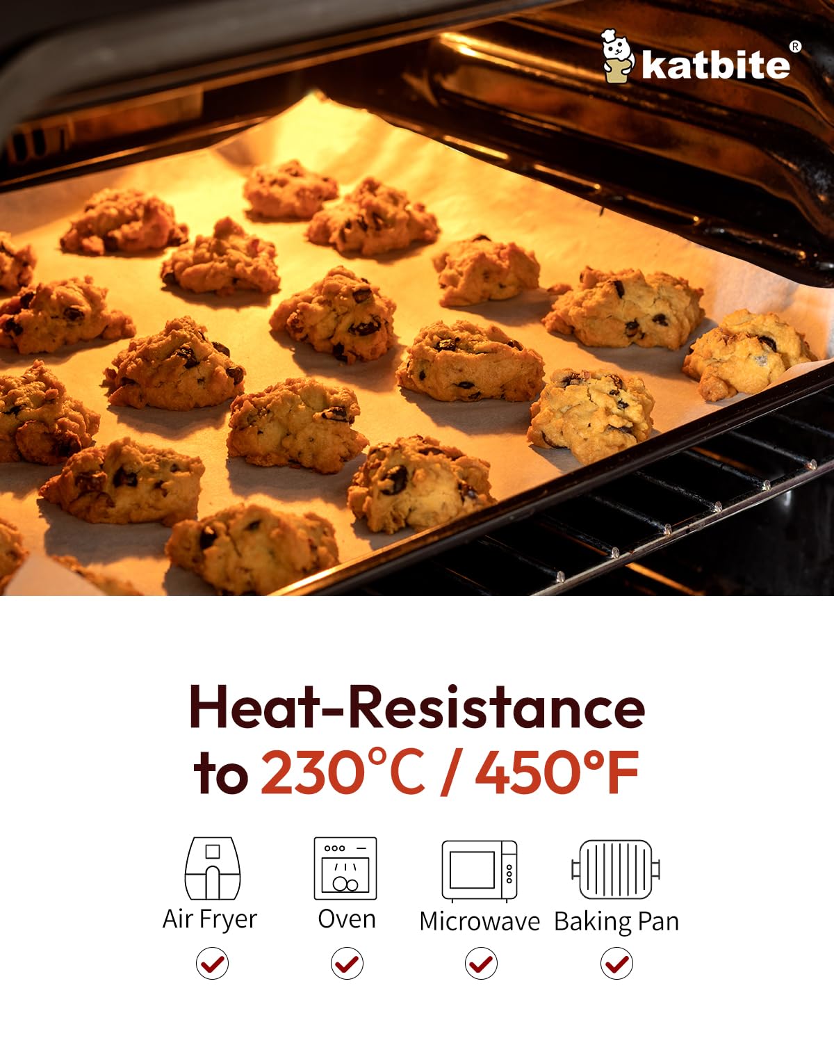 Katbite 16x24 inch Heavy Duty Parchment Paper Sheets, 100Pcs Precut Non-Stick Full Parchment Sheets for Baking, Cooking, Grilling, Frying and Steaming, Full Sheet Baking Pan Liners [Advanced Series]