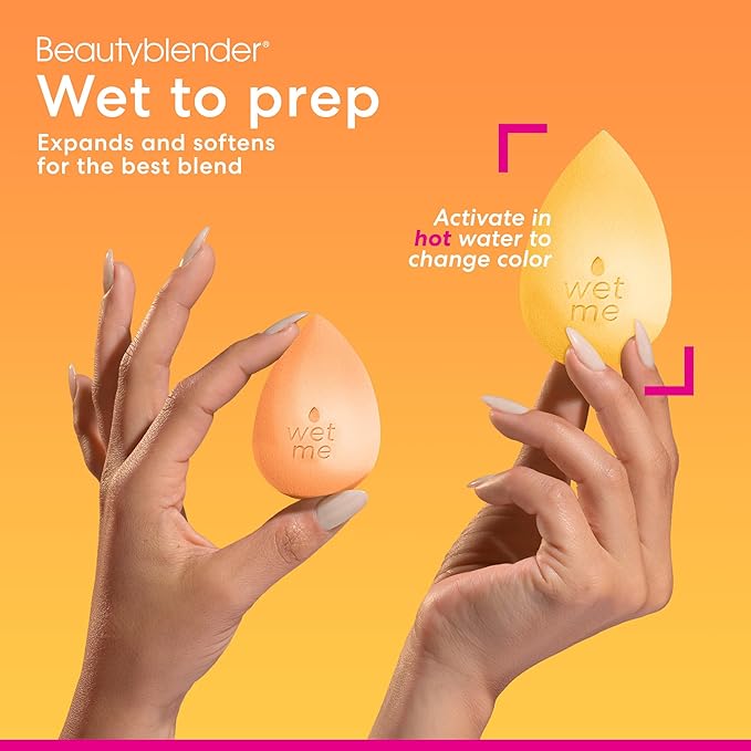Beautyblender® Beam Beauty Blender Makeup Sponge, Super-Soft Foam Easily Blends Foundations, Powders & Creams, Made in USA, Reusable, Washable, Streak Free Application