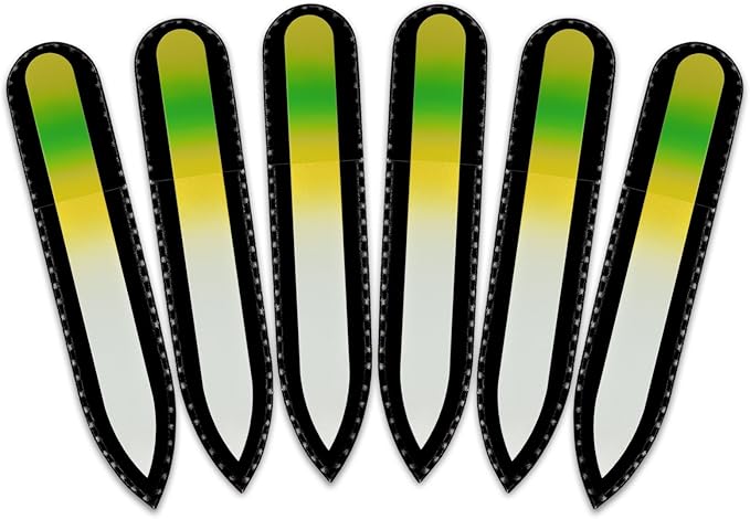 Mont Bleu Rainbow Crystal Nail File in Black Pouch - Small/Purse Size - Czech Tempered Glass - Handmade in Bohemia (Czech Republic)