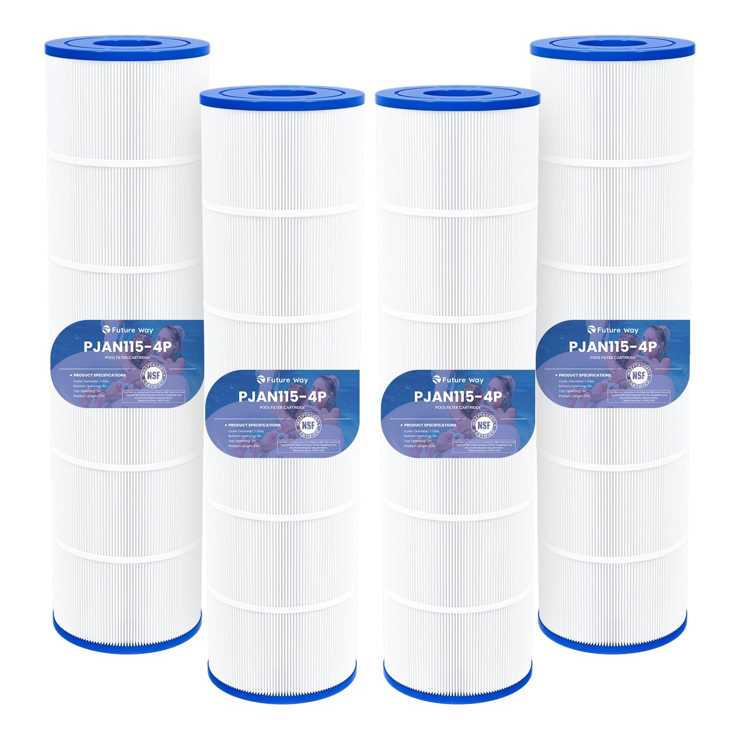 Future Way CV460 Pool Filter Cartridges Replacement for Jandy CV460, CL460, Replace Jandy R0554600, Pleatco PJAN115, Unicel C-7468, 4X115 sq.ft, 4 Pack