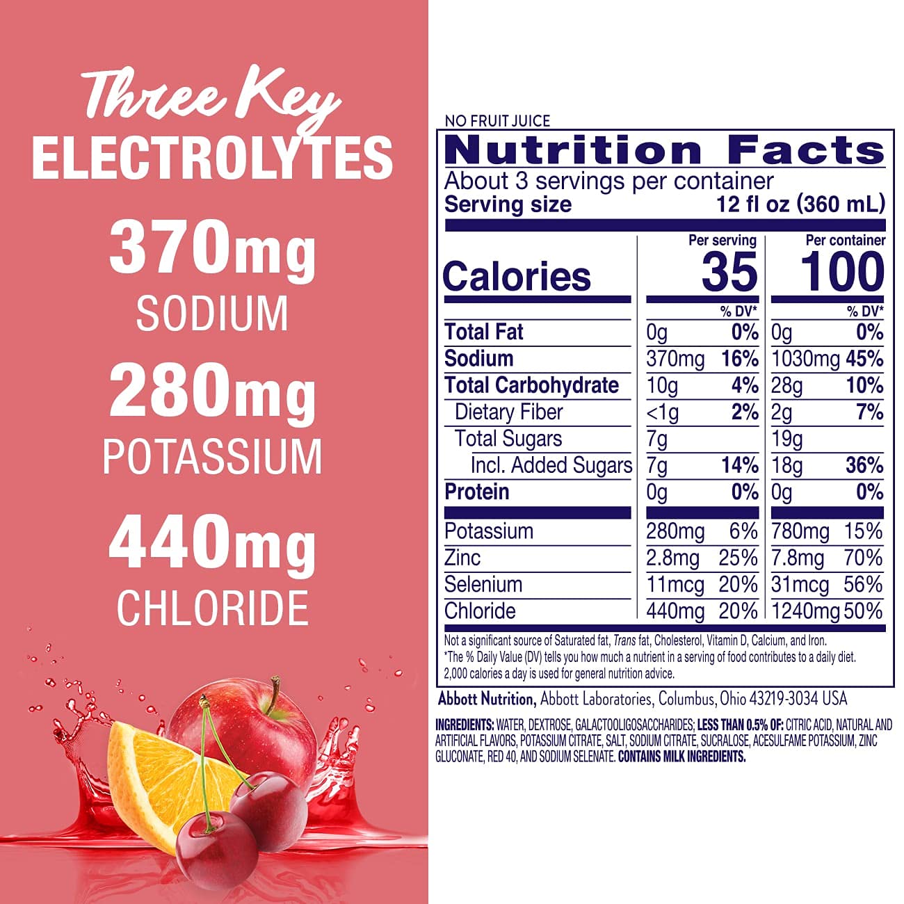Pedialyte AdvancedCare Electrolyte Solution Has PreActivPrebiotics | Hydration Drink | Cherry Punch, 1 Liter, Pack of 8