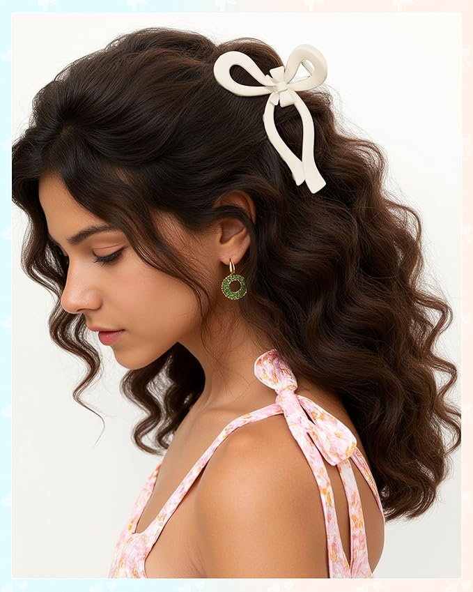 4 PCS Bow Hair Clips for Women Bow Claw Clip 5" Extra Large Hair Claw Clips for Thick and Long Hair Cute Bows Big Clip