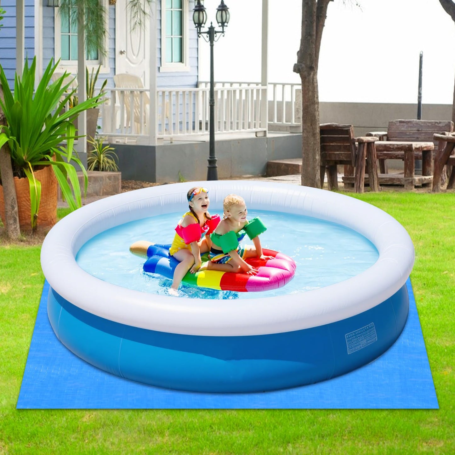 16Ft Pool Ground Cloths,Heavy-Duty Swimming Pool Waterproof PE Swimming Pool Liner Pad for Protect Above Ground Pool Blankets for 6ft to 15ft Frame Above Ground Pools Accessories Prevents Punctures