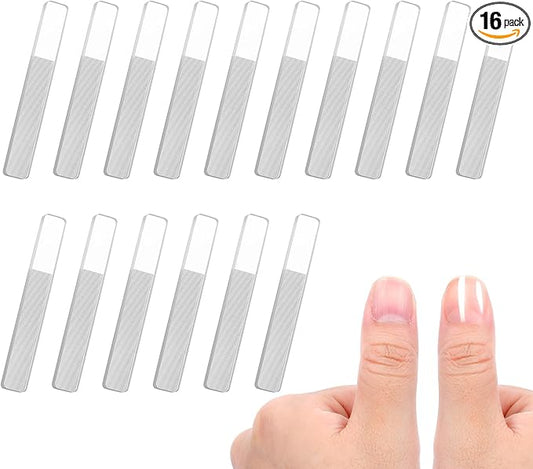 16 Pcs Nano Glass Nail Files for Natural Nails Shiner Crystal Glass File Buffer Double Sided Crystal Nail File Fingernail Files for Women Adults for Shaping Polishing Buffer Shiner