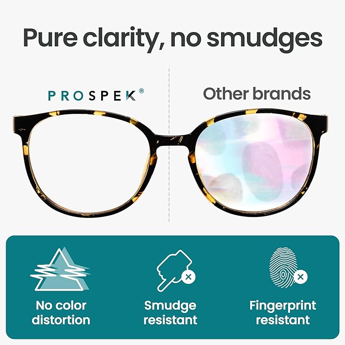 Prospek Blue Light Glasses Reading for Men and Women, For Computer Use, Blue Light Protection, Clear Lens 0 to +3.0 Diopters