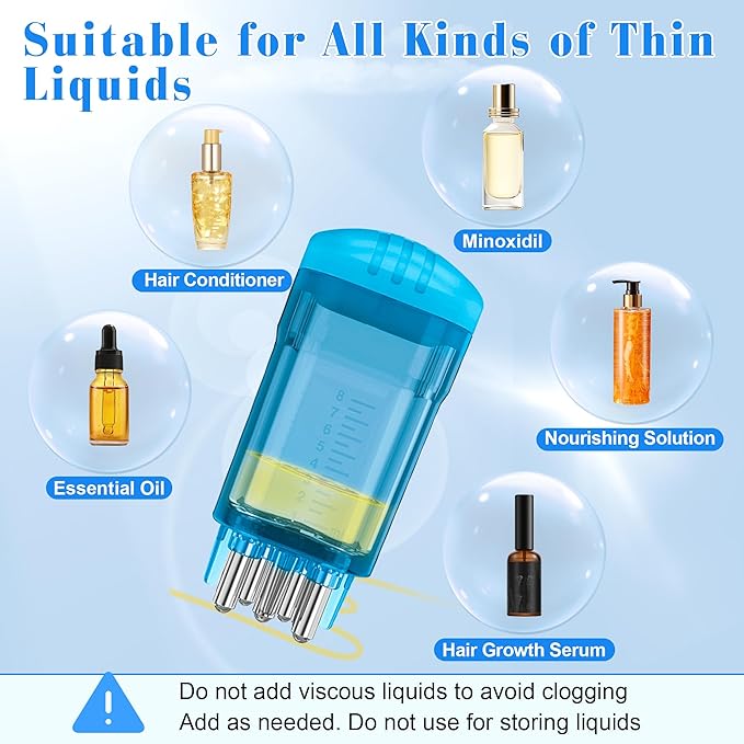 2 PCS Minoxidil Applicators with Cleaning Brush and Dropper, Anglecai Scalp Applicator Comb for Hair Oil Applicator Brush, Minoxidil Brushes for Scalp Applicator Comb for Hair Growth (Purple+Blue)