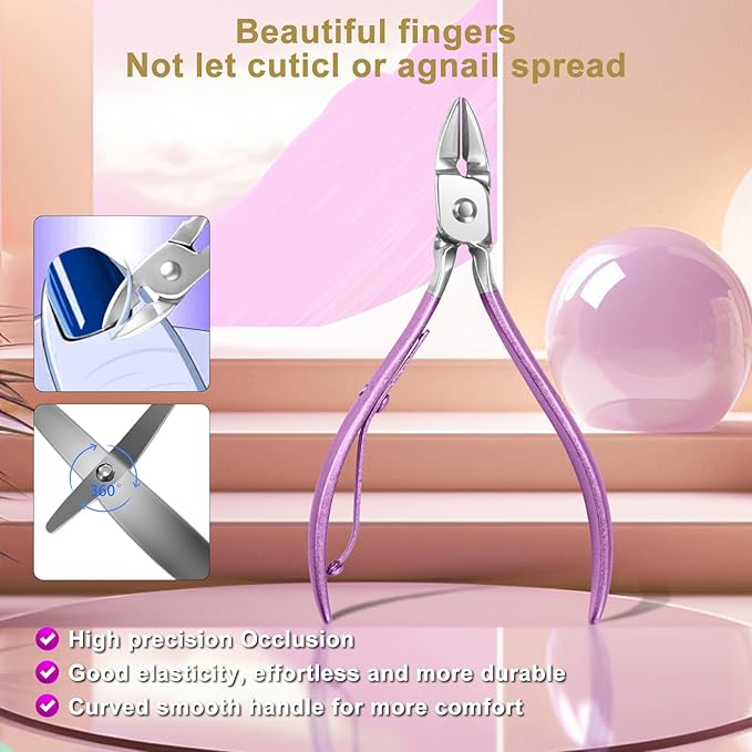 Manicure Set Women Personal Nail Care Kit, 30 in 1 Professional Manicure Kit for Women Pedicure Kit, Nail Clipper Set and Beauty Tool Portable Set, with Luxurious Travel Case (Purple)