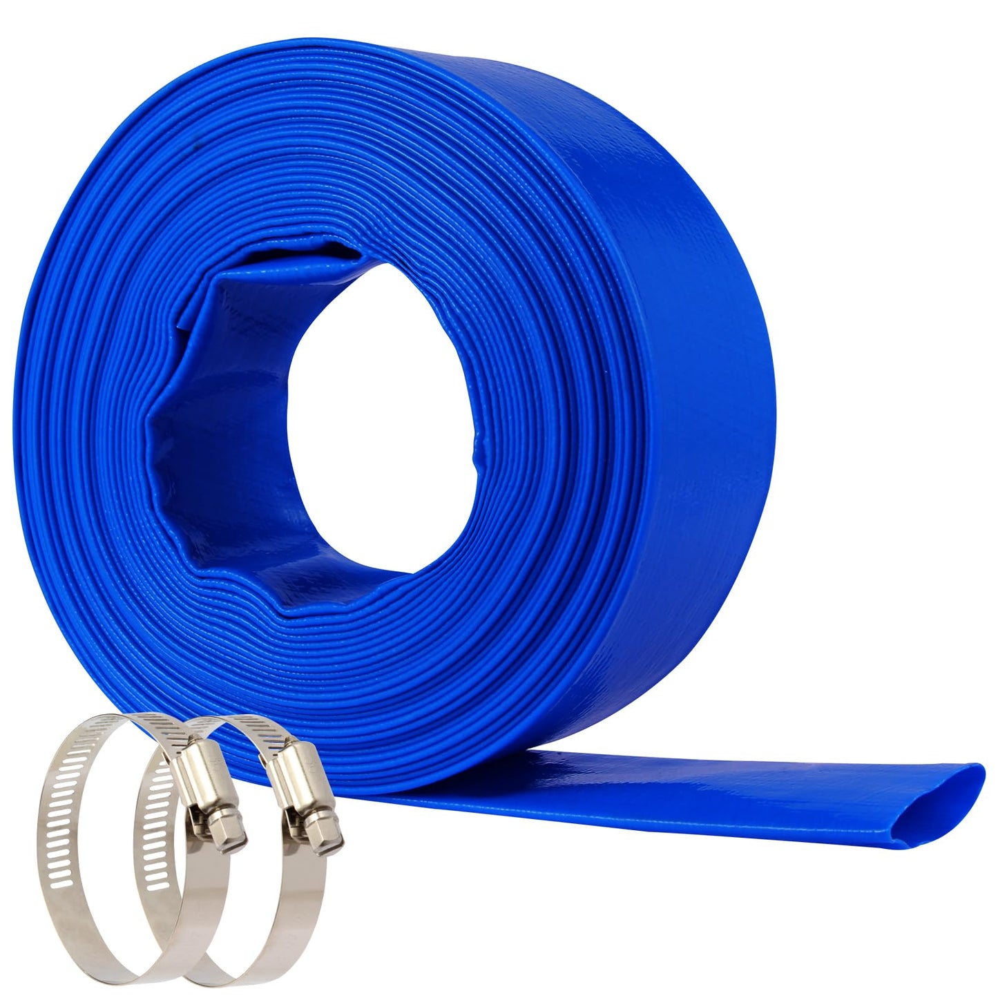 NetLea Heavy-Duty Pool Backwash Hose,2inchx50 ft Reinforced Leak Proof Design with 2 Stainless Steel Clamps 2Inch, Weather Resistant, Bursting, Ideal for Pool Backwash, Sump Pump Drainage