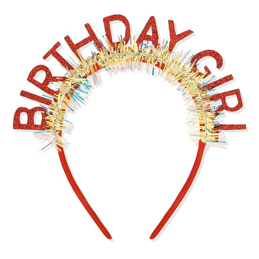 CIEHER Red Birthday Girl Headband Birthday Crown for Women Girls Prarty Favors