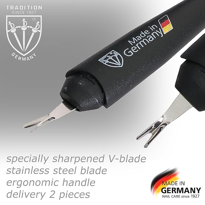 3 Swords Germany - Brand Quality Cuticle Knife Trimmer Remover Cutter (DELIVERY 2 Pieces) Manicure Pedicure Grooming for Professional Finger & Toe Nail Care by 3 Swords, Made in Solingen Germany