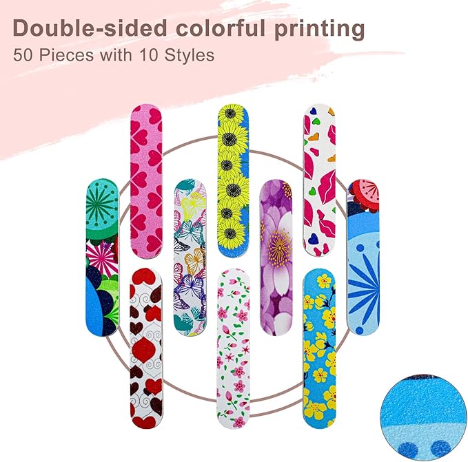 Mini Nail Files, Colorful Emery Boards for Nails Double Sided 180 Grit Emory, Gifts Bulk Fingernails Manicure Tools Shaping Buffing Smoothing Filers Cute 3.5Ã¢ÂÂ (100 Pcs Colorful 180 Grit 3.6 in)