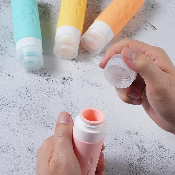 Zafit Travel Bottles - TSA Approved 3oz Leak Proof Containers for Toiletries (Multicolored)