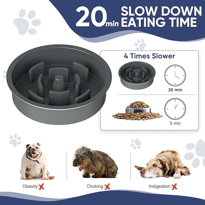 XIAZ Elevated Dog Bowls Large Breed Raised Dogs Bowl Stand Large/Medium Sized Dog Slow Feeder Dogs Bowls Food Water Stands 5 Heights Adjustable 9/11/12/14in Pet Feeder Dish Station