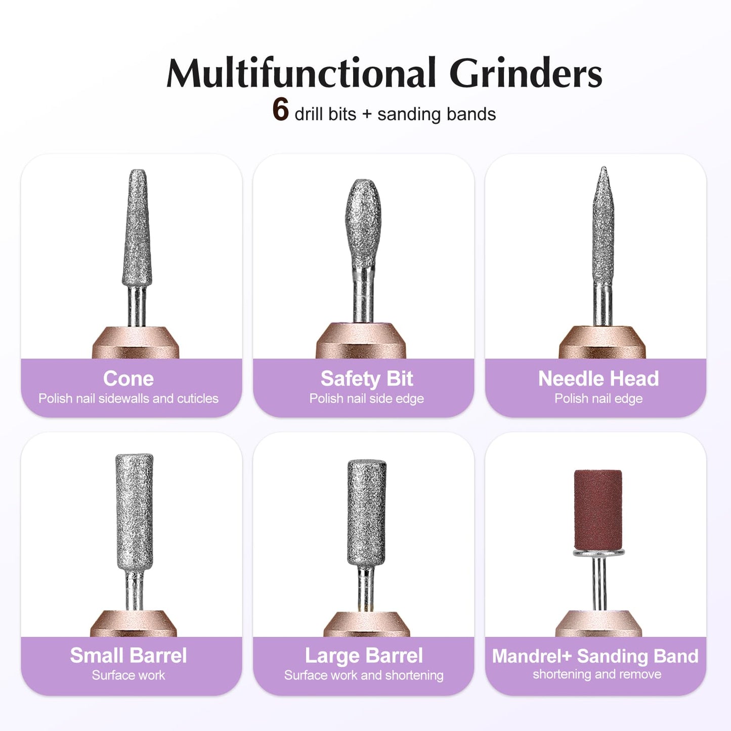 COSLUS C40 Electric Nail Drill File Professional: for Acrylic Gel Dip Powder Nails Portable Nail Machine Kit Manicure Pedicure Tools Polishing Set with Nail Drill Bits Sanding Bands