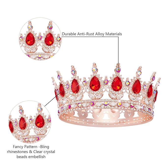 YOUlDIANZI Queen Crown Rhinestone Wedding Crowns and Tiaras for Women Costume Party Hair Accessories Princess Birthday Crown Crystal BridalCrown
