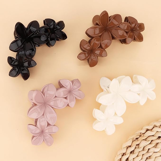 Hawaiian Flower Hair Clips Large Hair Claw for Women Non-Slip Strong Hold Clips for Thick Hair Hair Accessories for Women and Girls