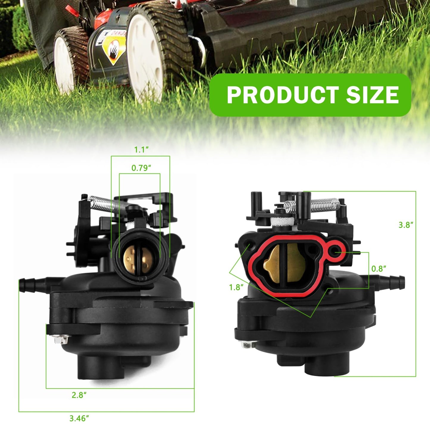 799584 Carburetor for TB110, TB200, 09P702, 103M02, 550EX, 625EX, 675EX, 725EXI Series 6.75-7.25HP Engine, 163cc Lawn Mower Carburetor Replacement for 594058 594057 592361 594529