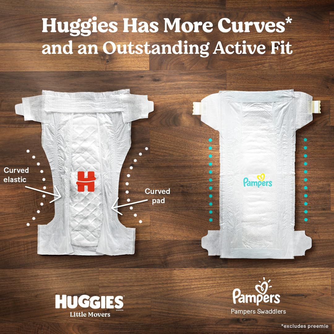 Huggies Size 5 Diapers, Little Movers Baby Diapers, Size 5 (27+ lbs), 132 Count (2 Packs of 66), Packaging May Vary