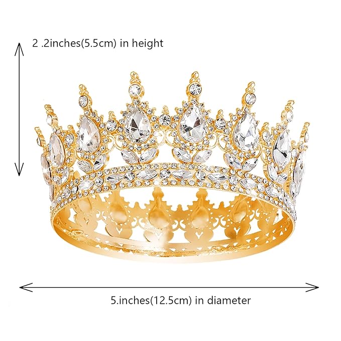 YOUlDIANZI Queen Crown Rhinestone Wedding Crowns and Tiaras for Women Costume Party Hair Accessories Princess Birthday Crown Crystal Bridal Crowns