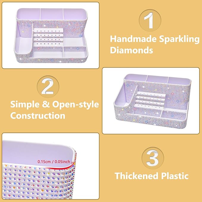 CGBE Nail Drill Holder, 28 Holes Drill Bit Holder for Nails, Professional Nail Tool Organizer, Nail Desk Organizer for Nail Tech, Nail Salon DIY Use - Bling dz-White (Not Including Nail Drill Set)