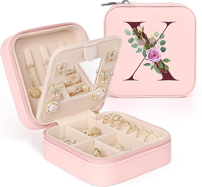 Easter Basket Stuffers for Teens Essentials, Valentines Day Christmas Stocking Stuffers for Women Teen Girl Gifts Trendy Stuff Travel Jewelry Box Case Organizer Personalized Birthday Gifts
