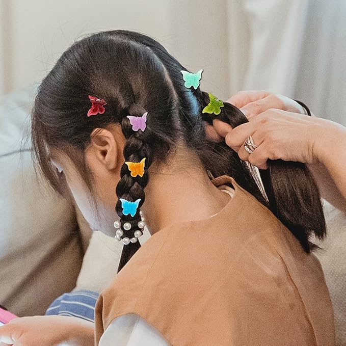 50 Packs Assorted Color Butterfly Hair Clips, Beautiful Mini Butterfly Hair Clips Hair Accessories for Women and Girls (Jelly Colors)