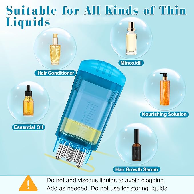 2 PCS Minoxidil Applicators with Cleaning Brush and Dropper, Anglecai Scalp Applicator Comb for Hair Oil Applicator Brush, Minoxidil Brushes for Scalp Applicator Comb for Hair Growth (Blue)